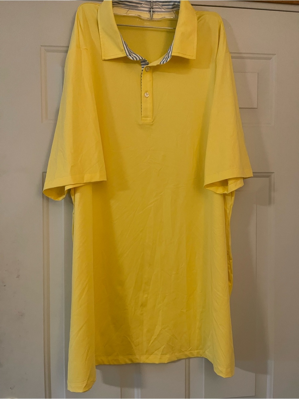 Paul Fredrick Polo Shirt Men 2XL Tall Light Yellow Golf Performance Stretch